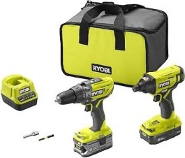 RYOBI BATTERY COMBO SET WITH IMPACT DRILL AND SCREWDRIVER WITH 2 BATTERIES AND CHARGER R18PDID2-252S  RYOBI ΚΡΟΥΣΤΙΚΟ ΔΡΑΠΑΝΟΚΑΤΣΑΒΙΔΟ ΜΠΑΤΑΡΙΑΣ & ΠΑΛΜΙΚΟ ΚΑΤΣΑΒΙΔΙ ΜΕ 2 ΜΠΑΤΑΡΙΕΣ ΚΑΙ ΦΟΡΤΙΣΤΗ R18PDID2-252S